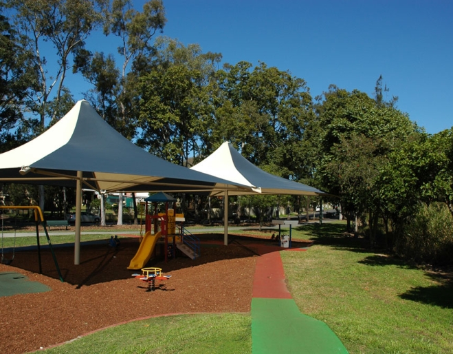 Playground equipment in Bancroft Park Red Hill