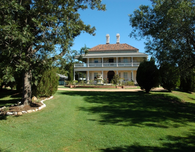 Sprawling gardens leading to Glenlyon house in Ashgrove