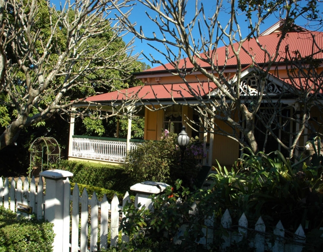 Hester Villa ad garden on Stafford St in East Brisbane