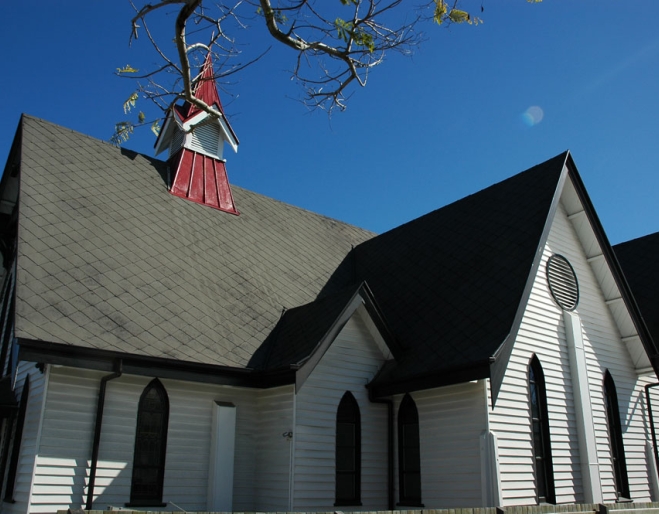 Mowbraytown Presbyterian Church Group  building and rooftop in East Brisbane.