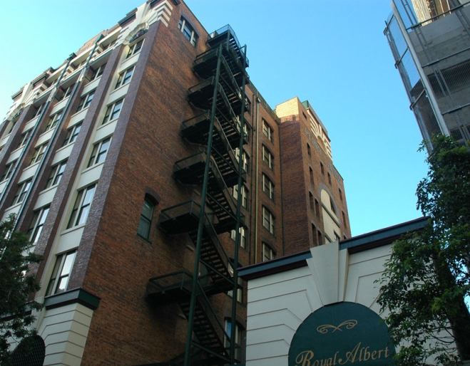 Royal Albert Hotel building and fire escape on Albert St Brisbane