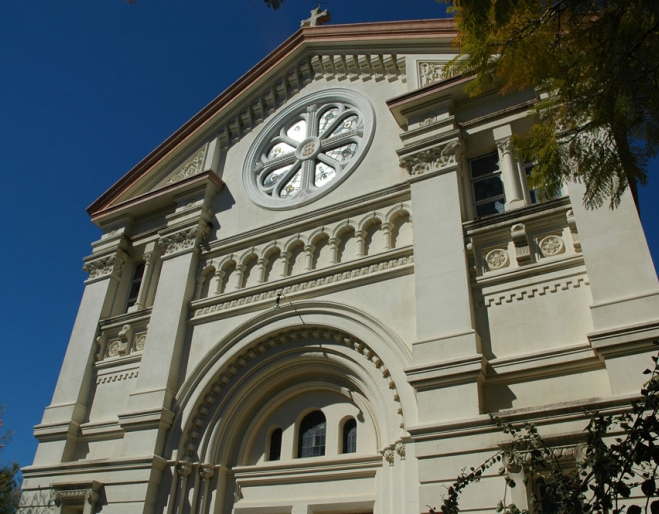 Exterior of Saint Mary's Catholic Church facade in  South Brisbane 