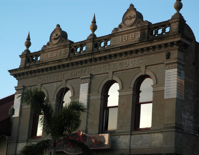 Baroona Labor  Hall building facade on Caxton street Petrie Terrace.
