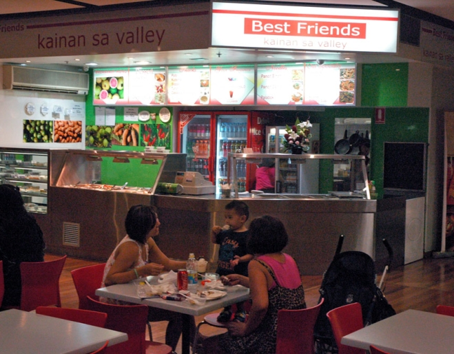 People in food court outside best friends kainan sa