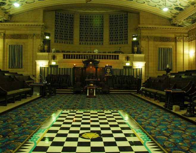 Grand hall inside Brisbane city's Masonic Temple