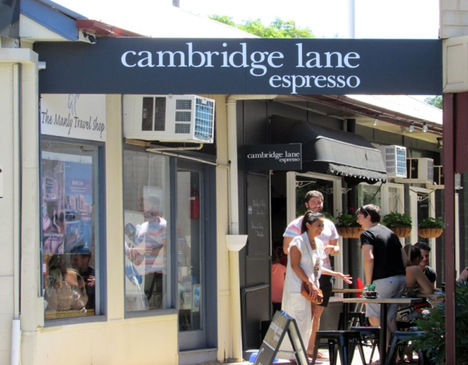 Exterior of Cambridge Lane Espresso, Manly