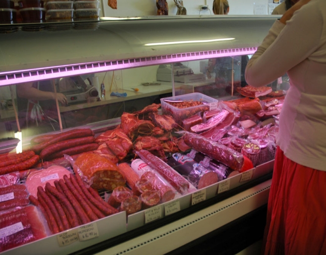Small goods coubnter inside Euro Deli Logan in Woodridge