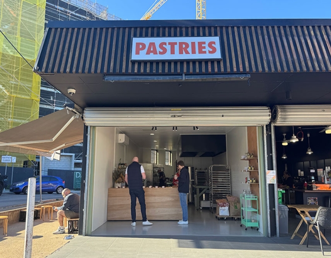 Front of Bakery at Time and Temp