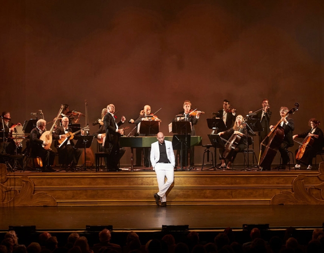 Orchestra performing overview