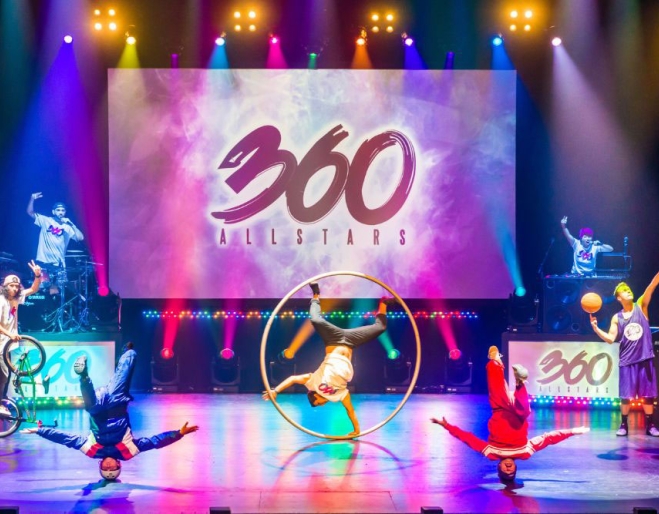 Performers on stage 360-ALLSTARS