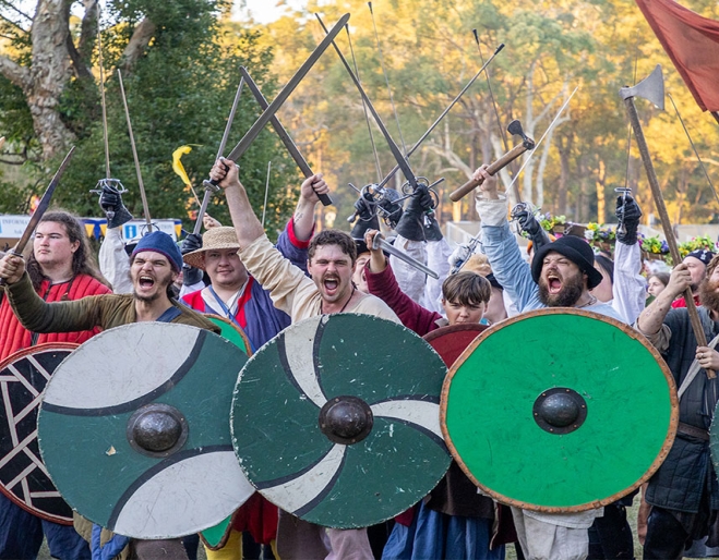 Participants at the Abbey Medieval Festival