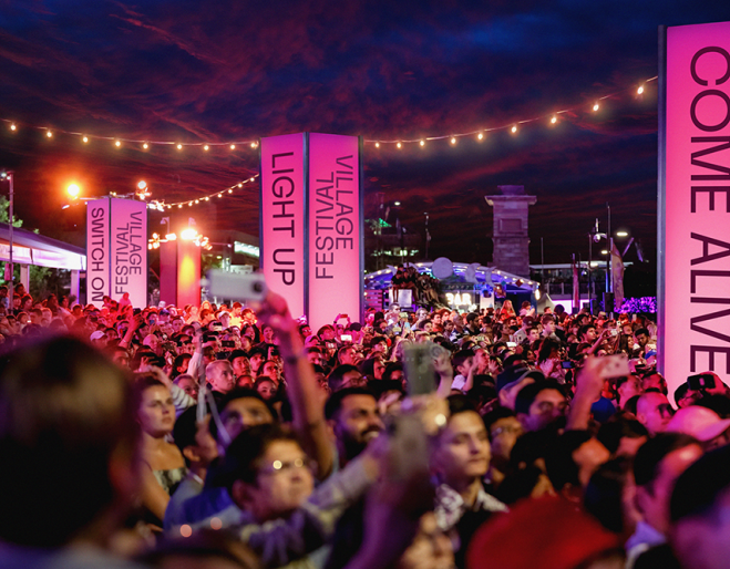Crowds at Brisbane Festival Festival Village 