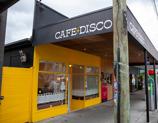 Exterior side view of Cafe Disco