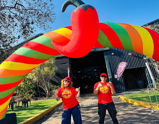 peeople at entrance to chill festival