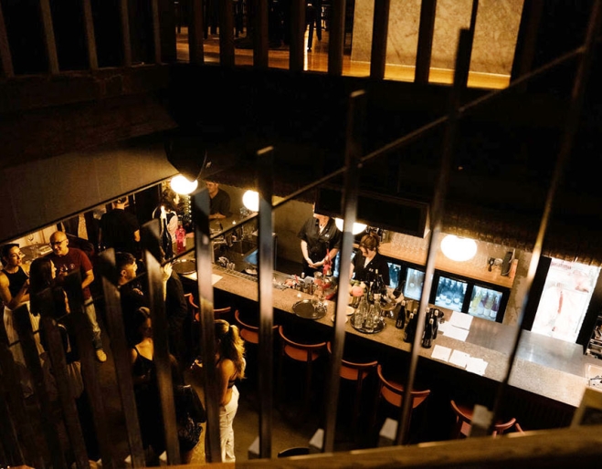 Looking down on crowd at Never Enough