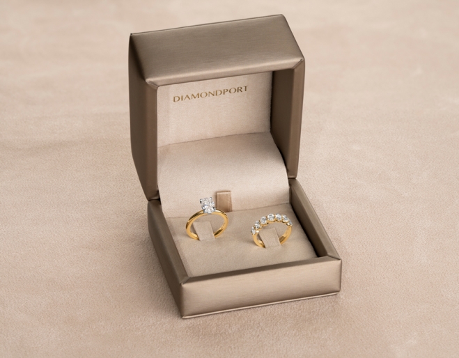 Two diamond rings in a box, Diamondport Jewellers Brisbane City