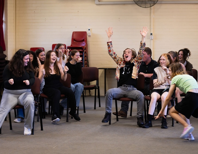 Students learning to act at the Brisbane Arts Theatre Youth Education Workshops