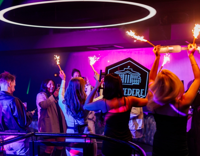 A group of people partying at Enigma Functions Fortitude Valley