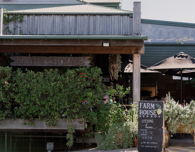 exterior of a farm themed restaurant 