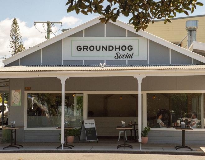Exterior of Groundhog Social, Manly