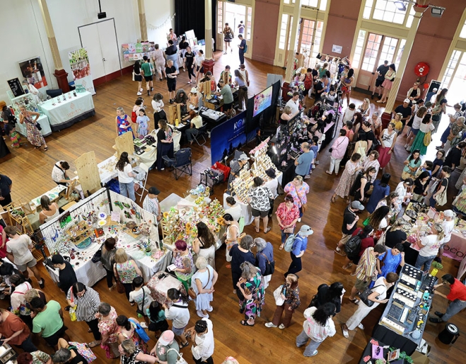 Crowd of shoppers at The BIG Handmade Christmas Design Market