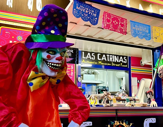 Clown at Halloween Eat Street Northshore