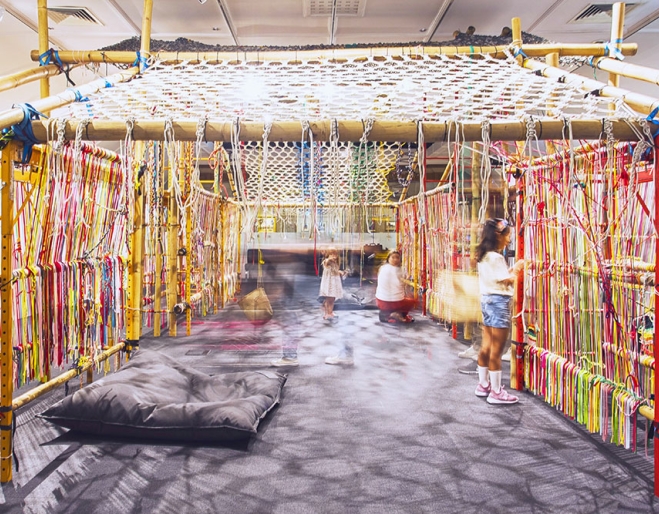 Kids in Make It Slow exhibition IAG