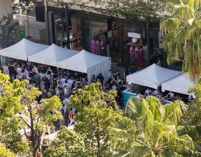 Aerial view of James Street Food & Wine Trail 