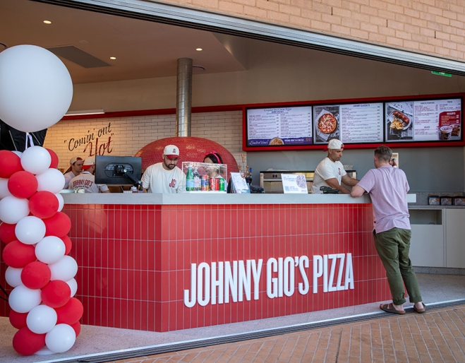 Outside of Johnny Gio's Pizza