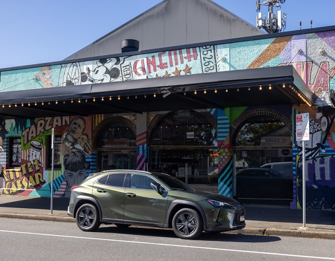 Lexus parked out the front of Red Hill Cinemas