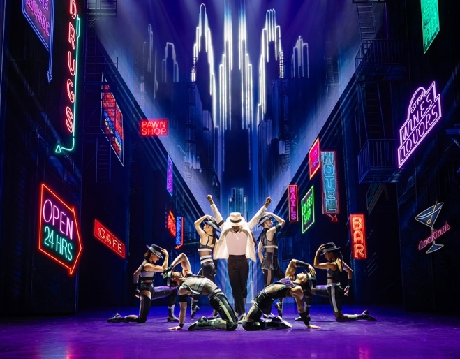 Performers on stage MJ the Musical