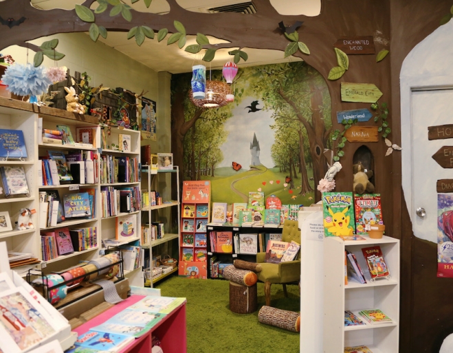 Inside of The Mad Hatters Bookshop Manly with books on shelves