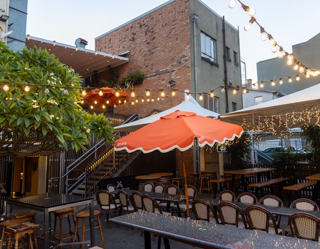 Back beer garden at The Magee Pub & Dining