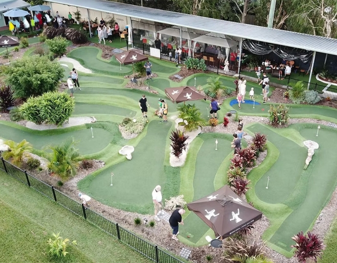 Aerial view of Mt Gravatt Mini Golf