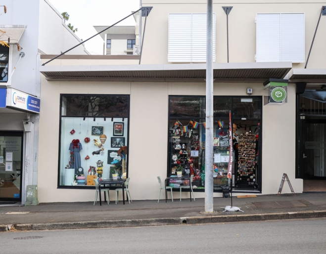 Shop front Outside The Box, New Farm 