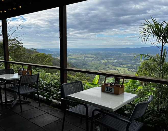 Verandah view at Pitstop on Mt Mee 
