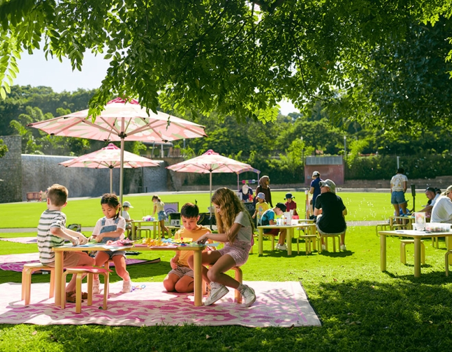 Children playing at Playtopia, Roma Street Parkland 