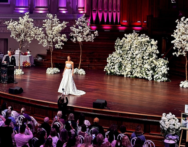 Bride on stage at Brisbane City Hall