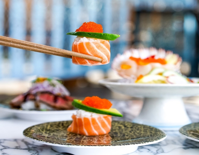 Display of a range of Sushi at Sushi Jiro Carindale