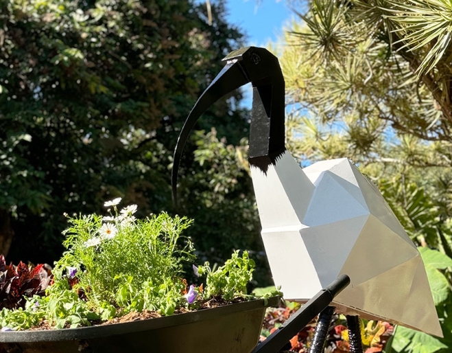 The Bin Chicken Trail, Brisbane, Queensland, white ibis, metal binny art, street art