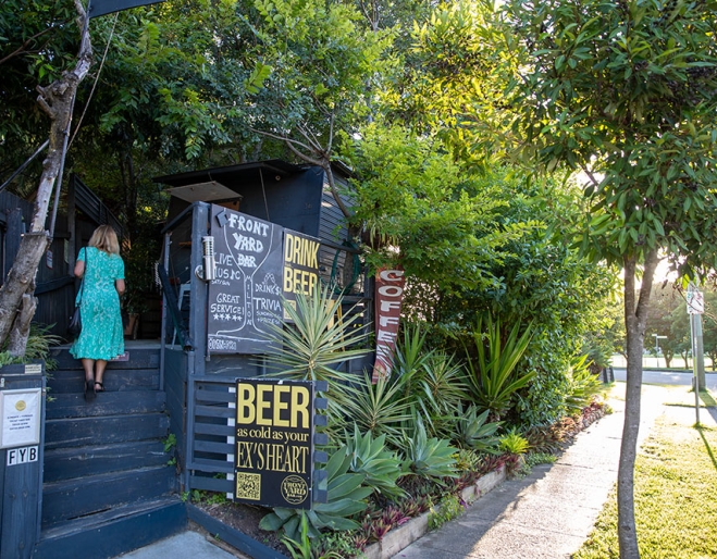 Staircase leading into Front Yard Bar Auchenflower