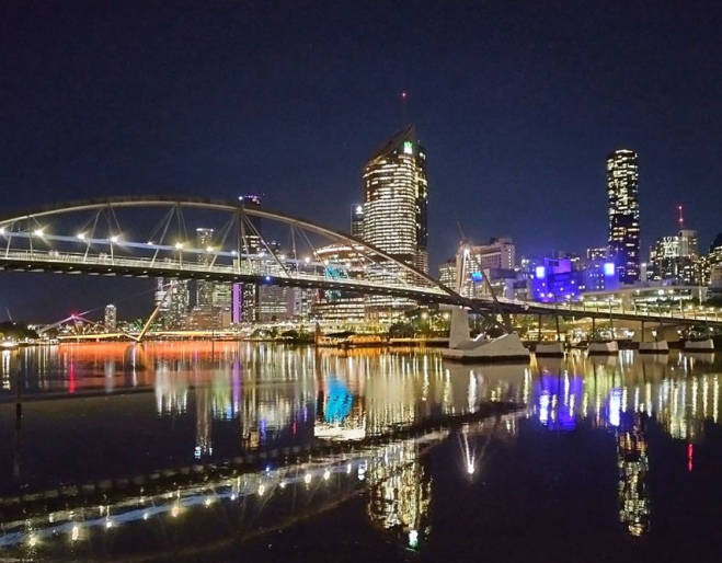 Lit up Brisbane bridges