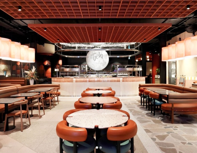 Seating inside Vela Kinn West End