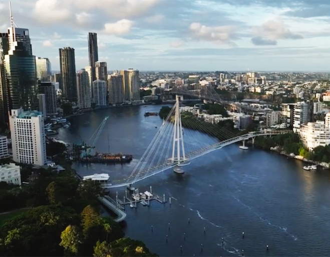 View from the Kangaroo Point City Walk, Brisbane