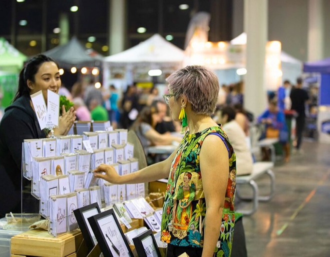 Woman browsing at market