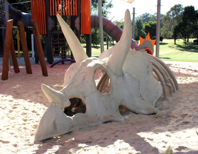 Dinosaur play equipment Riverdale Park