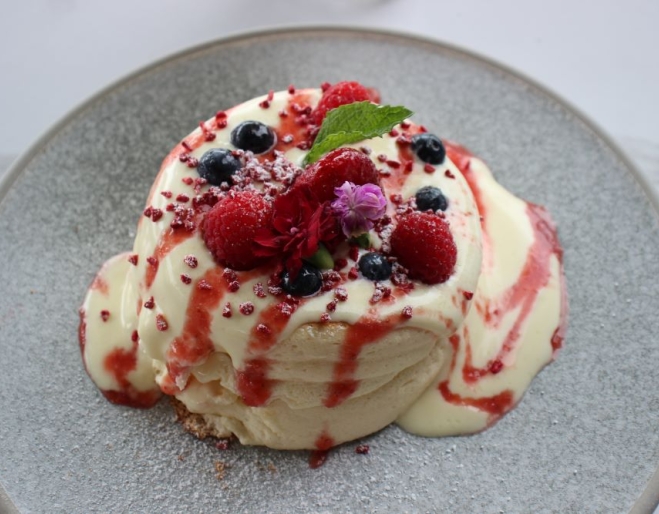 Souffle Japanese pancake on plate