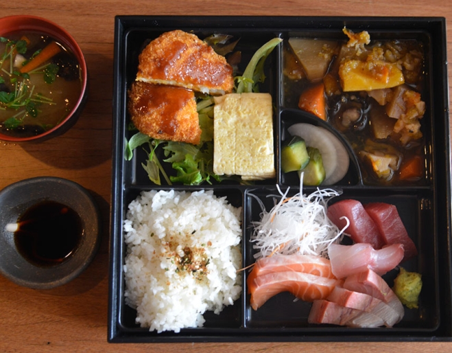 Bento box at Okuman Karaage & Ramen Bar West End