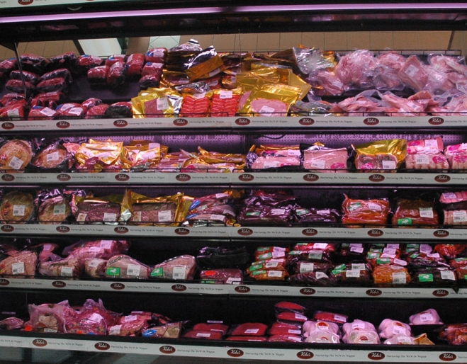 Meat in packs on shelf inside Kobe’s of Whites Hill in Camp Hill