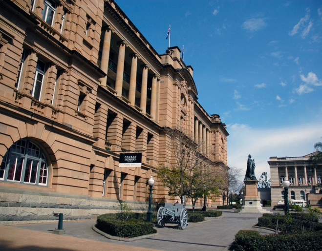 Land Administration Building facade and square